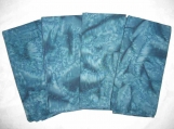 Turquoise-Teal Cotton Batik Napkin Set - reversible/ two-ply (4 napkins)
