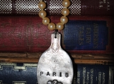 Silverplated Spoon Pendant and Faux Pearl Necklace