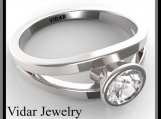 Gorgeous Moissanite 14k White Gold Engagement Ring 