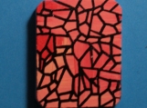 Stained Glass Look Original Hand Painted Wooden Pendant